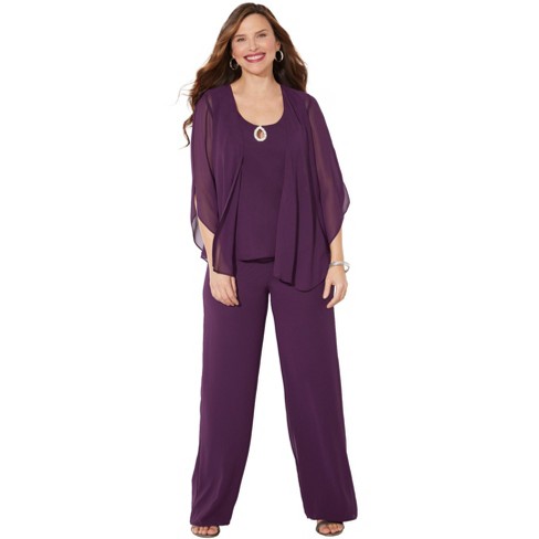 Catherines Women's Plus Size Accolades Georgette Pant Set - image 1 of 4