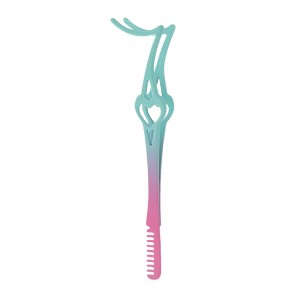 Unique Bargains Women's Heart Shaped Eyelash Curler Lake Blue Pink 1 Pc - 1 of 3