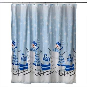 13pc Snowman Sled Shower Curtain and Hook Set - SKL Home