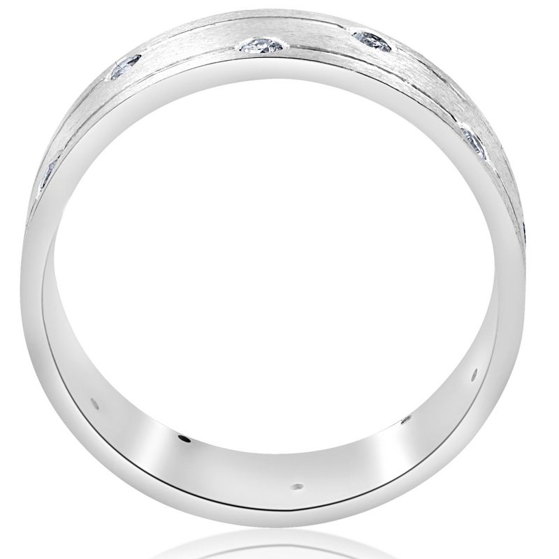 Pompeii3 Mens 14k White Gold Diamond Comfort Fit Wedding Ring Band 6MM - Size 6.5, 2 of 5