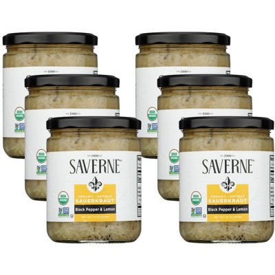 Saverne Organic Black Pepper and Lemon Sauerkraut - Case of 6/16 oz