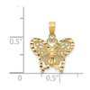 Black Bow Jewelry 14k Yellow Gold 16mm Diamond Cut Butterfly Pendant - 3 of 4