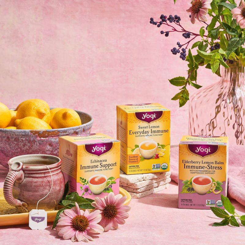 Yogi Tea Elderberry Lemon Balm Immune + Stress - 16ct, 6 of 8