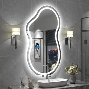 Apmir Super Bright 192 LEDs/m LED Lighted Anti-Fog Tempered Glass Irregular Bathroom/Vanity Mirror with ETL & 3-Year Warranty - 1 of 4
