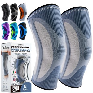 DR. BRACE® ELITE Knee Braces for Knee Pain, Compression Knee Sleeve with Side Stabilizers - 2 Pack - 1 of 4