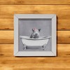 Slickblue Pig in Clawfoot Tub Hot Bacon Bath Print – Distressed White Frame, Ready to Hang with Keyhole Slot - 2 of 3