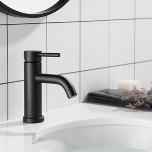 PAGED Single Hole Bathroom Faucet Stainless Steel Waterfall Faucet with Aerator, Faucet for Bathroom Sink - 1 of 4