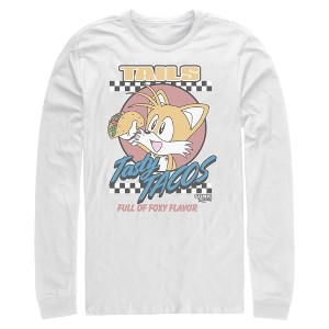 Mens Sonic the Hedgehog Tails Tasty Tacos Long Sleeve Shirt - 1 of 4