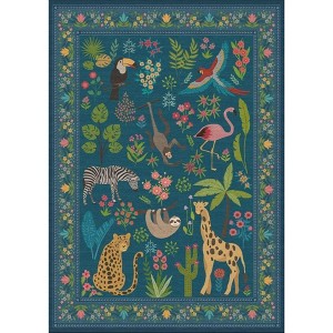 Modern Pastoral Area Rug for Bedroom Various Animal Pattern Ultra Thin Machine Washable Low Pile Non Slip for Living Room Nursery Home Spaces - 1 of 1