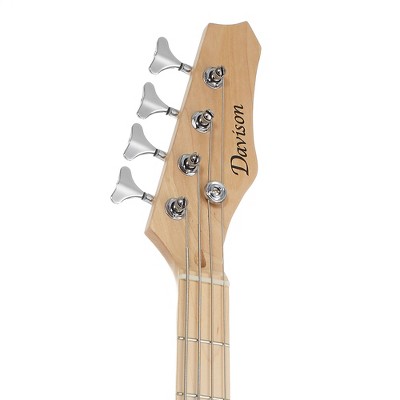 Black Full-Size 4-String Electric Bass Guitar with Maple Neck