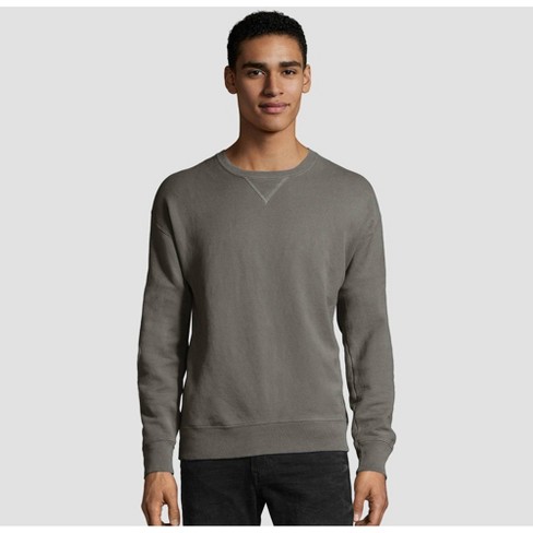 Hanes Originals Unisex Garment Dyed T-Shirt Hoodie, Cotton New Railroad Grey M, Men's, Size: Medium, Gray