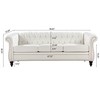 GDFStudio Sophia 84.65'' Chesterfield 3-Seater Faux Leather Upholstered Tufted Sofa with Rolled Arm - 3 of 4