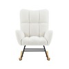 Nursery Rocking Chair, Upholstered Glider Rocker with High Backrest, Comfy Reading Chair, Rocking Accent Armchair for Living Room Bedroom Office - 3 of 4