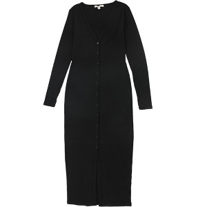 I.N.C International Concepts Womens Button Front Maxi Dress, Black, Medium - 1 of 1