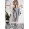 Lotus Linen Waffle Robe Womens – Lightweight, Quick-Dry Spa Comfort - 2 of 4