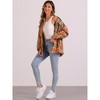 Allegra K Women's Casual Drop Shoulder Loose Plaids Shirt - 3 of 4