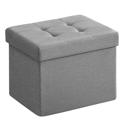 Image of SONGMICS Folding Storage Ottoman, Storage Bench, Cube Footrest,for Entryway, Living Room, Bedroom, Home Office, Light Gray