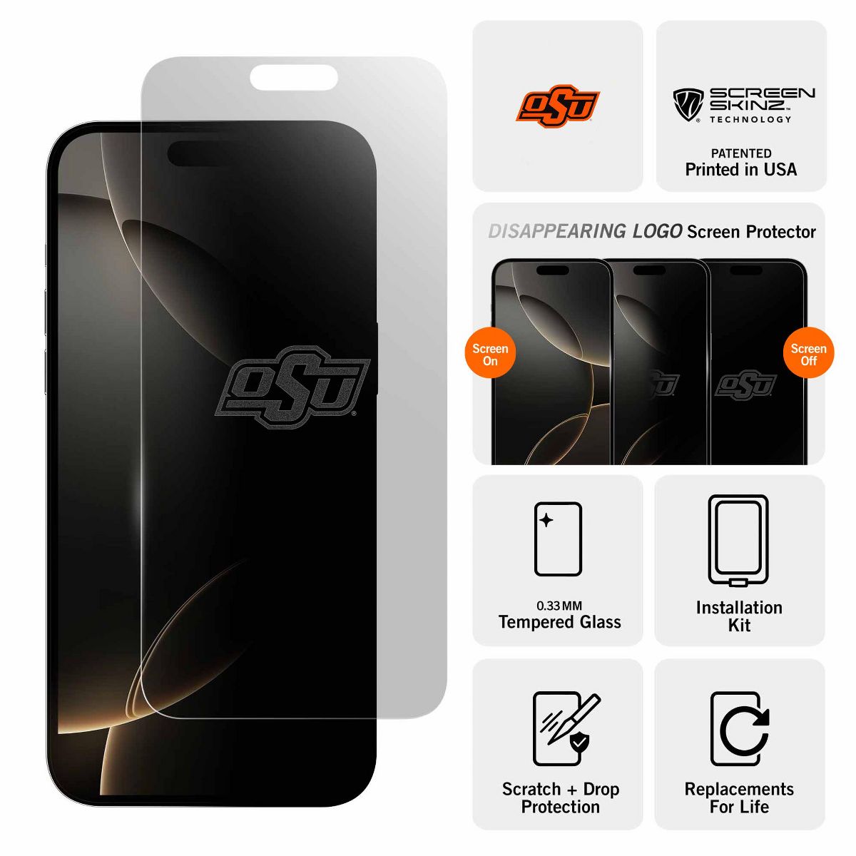 Screen Skinz Oklahoma State Cowboys Clear Screen Protector - thumbnail 3