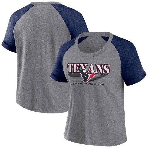 Nfl Houston Texans Women s Gray Raglan Scoop T shirt Xl Target
