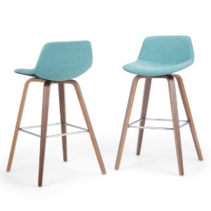 Sapphtopaz Modern Bar Stool Upholstered Dining Chairs with Curved Seat and Backrest Counter Height Barstools Set of 2 for Kitchen Island - 1 of 4