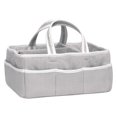 Image of Trend Lab Diaper Caddy Gingham Check Gray