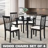 Kings Brand Furniture - Set of 4 Wood Dining Chairs - Upholstered Modern Dining Room Kitchen Armless Side Chair - 4 of 4