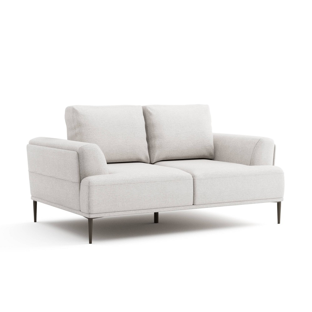 HOMES: Inside + Out Tubera 65" Loveseat Chenille T Seat Cushion with Extendable Back White