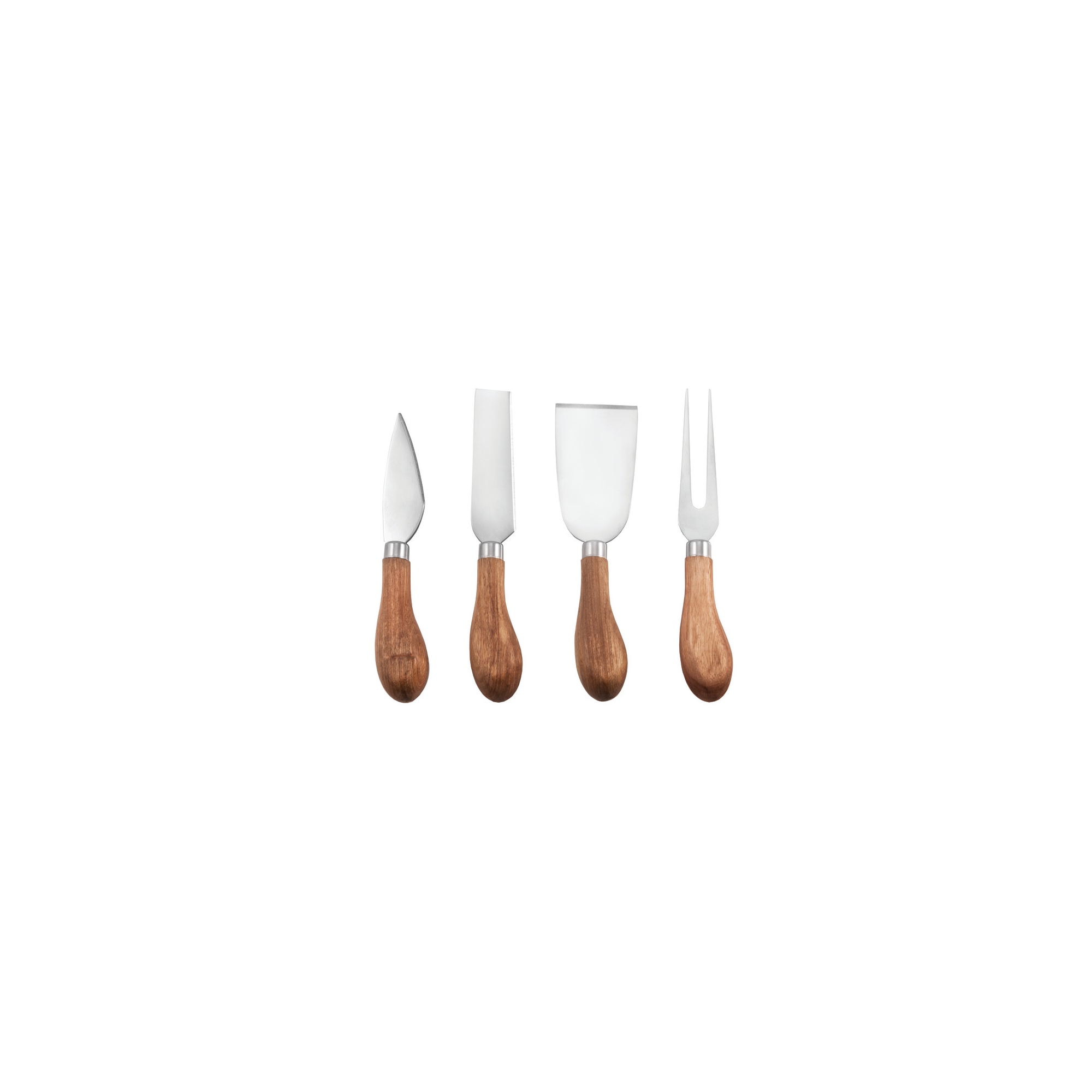 Twine 4 Piece Gourmet Cheese Knives for Soft & Hard Cheeses, Stainless Steel, Acacia Wood Handle, Charcuterie Board Accessories, Housewarming Gifts