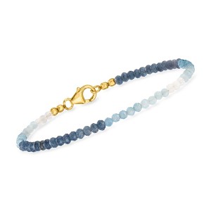 Ross-Simons 3mm Moonstone and 10.60 ct. t.w. Multi-Gemstone Bead Bracelet in 18kt Gold Over Sterling Size 8 - 1 of 4