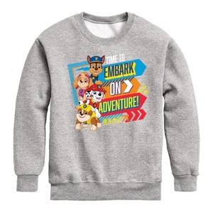 Boys' - Paw Patrol - Time To Embark On Adventure Graphic Long Sleeve Fleece Sweatshirt - 1 of 4