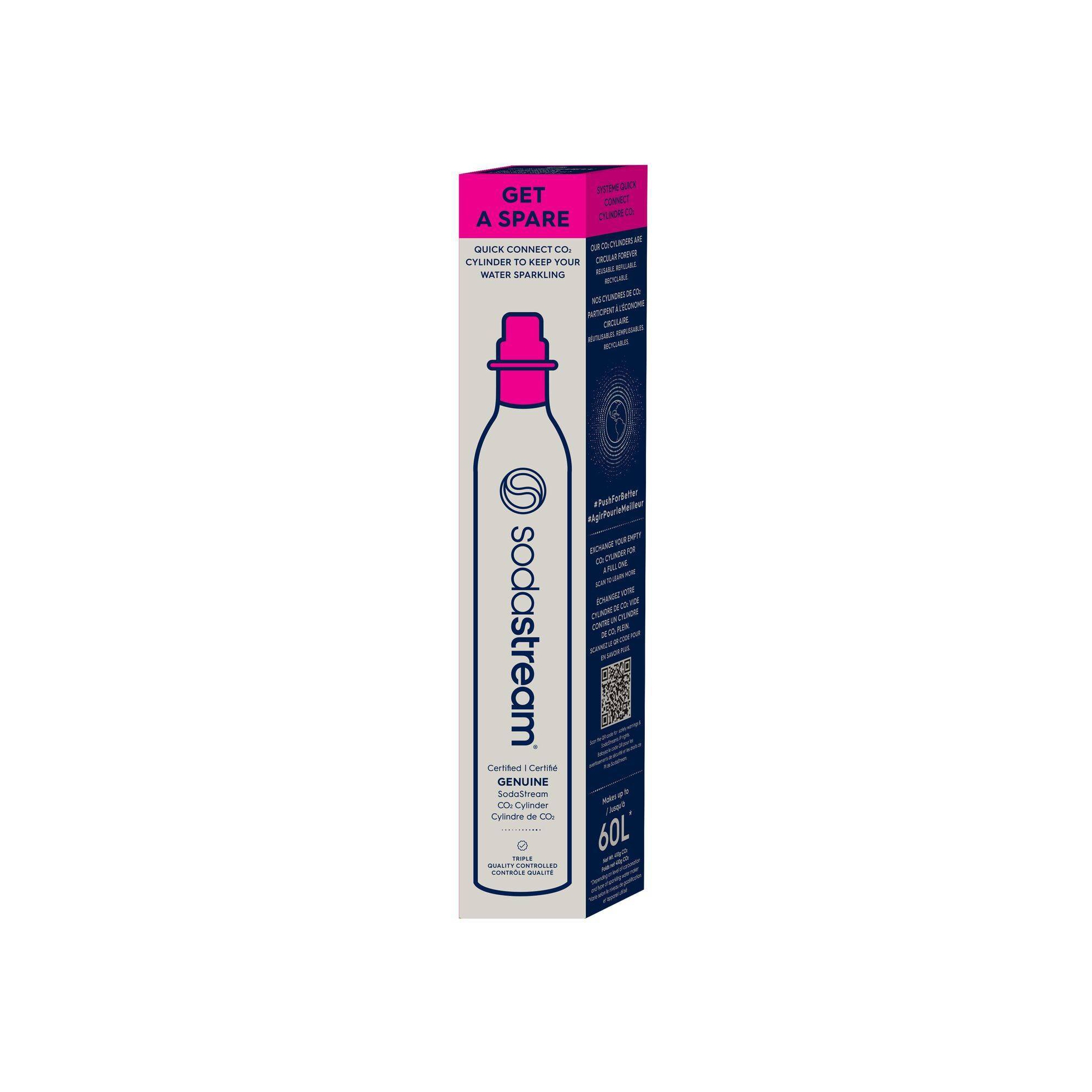 SodaStream 60L Quick Connect CO2 Cylinder Pink:Carbon Dioxide Cartridge, Quick Connect, Aluminum Refill, 1.37 lbs