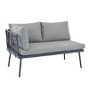 Nestfair Modern 3pc Rattan Sofa Set All Weather Patio Metal Sectional Furniture Set - 3 of 4