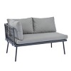 Nestfair Modern 3pc Rattan Sofa Set All Weather Patio Metal Sectional Furniture Set - image 3 of 4