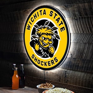 Evergreen Ultra-Thin Edgelight LED Wall Decor, Round, Wichita State University- 23 x 23 Inches Made In USA - 1 of 4