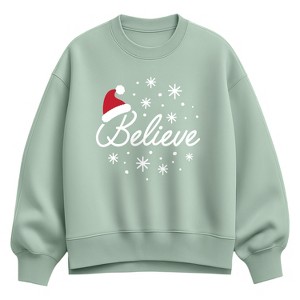 Women's - Instant Message - Believe With Santa Hat - 1 of 2