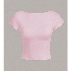 TIME HOLLOW Backless Crop Top Tee - 1 of 3