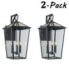 ALOADECOR Modern Matte Black Outdoor Wall Lantern with Clear Tempered Glass Open Bottom Design Light Fixture for Entryway (¨2 Pack) - 3 of 4