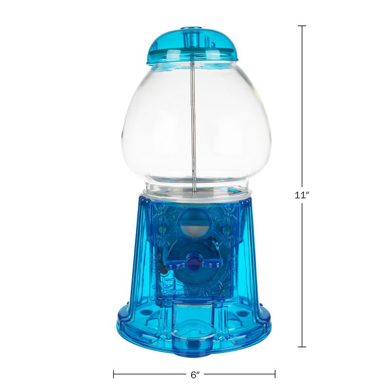 Great Northern Popcorn 11" Translucent Gumball Machine - Coin-Operated Candy Dispenser Vending Machine and Piggy Bank - Blue, 2 of 13