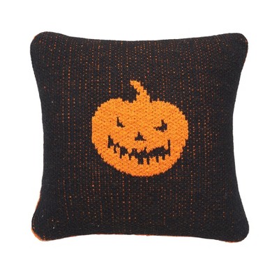 C&F Home 12 x 12 Jack-O-Lantern Pumpkin Check Tufted Halloween Throw  Pillow