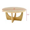 36" MDF & Wood Round Cross-Leg Coffee Table - 4 of 4