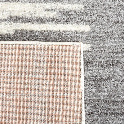 Gray and Ivory Geometric Rectangular Area Rug