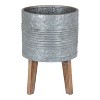 Kate and Laurel Gavri Round Metal Freestanding Planter, 11.25" Diameter, Rustic Brown - 2 of 4