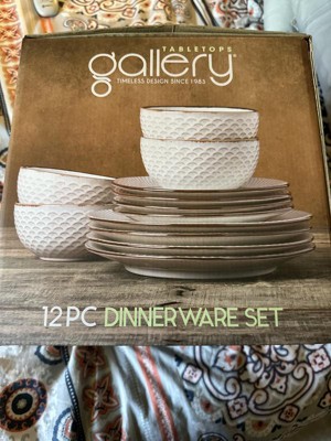 Tabletops Gallery 12pc White Farmhouse Dinnerware Set - 12 Piece