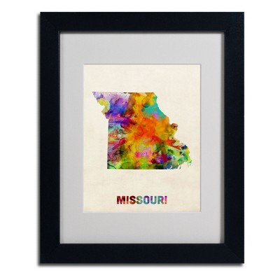 Trademark Fine Art -Michael Tompsett 'Missouri Map' Matted Framed Art