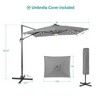 Sonkuki 10x8FT Round Offset Outdoor Patio Solar LED Cantilever Umbrella w/Aluminium Pole, 360° Rotation and Canopy Angle Adjustment - 3 of 4
