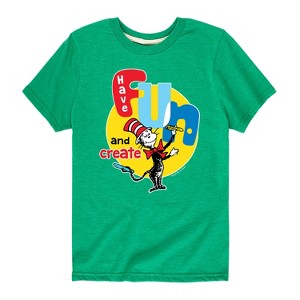 Boys' - Dr. Seuss - Cat In the Hat Have Fun And Create Short Sleeve Graphic T-Shirt - 1 of 4