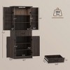 71" LED Kitchen Pantry Cabinet, Farmhouse Storage Cabinet with Door Shelves - 3 of 4