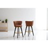 Set of 2 26" Velvet Counter Height Bar Stools with 360° Swivel, Upholstered Mid-Century Barstools with Backrest and Gold Footrest for Kitchen Island - 3 of 4