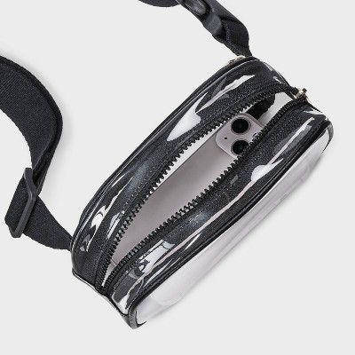 Universal Thread Essential Belt Crossbody Bag - Universal Thread™ Clear/Black: TPU Shell, Adjustable Strap, Crossbody Style, Solid Pattern — фото 4