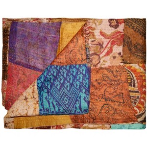Taj Hotel Kantha Silk Blend Throw | 60"x90" | A - 1 of 4